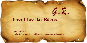 Gavrilovits Rózsa névjegykártya